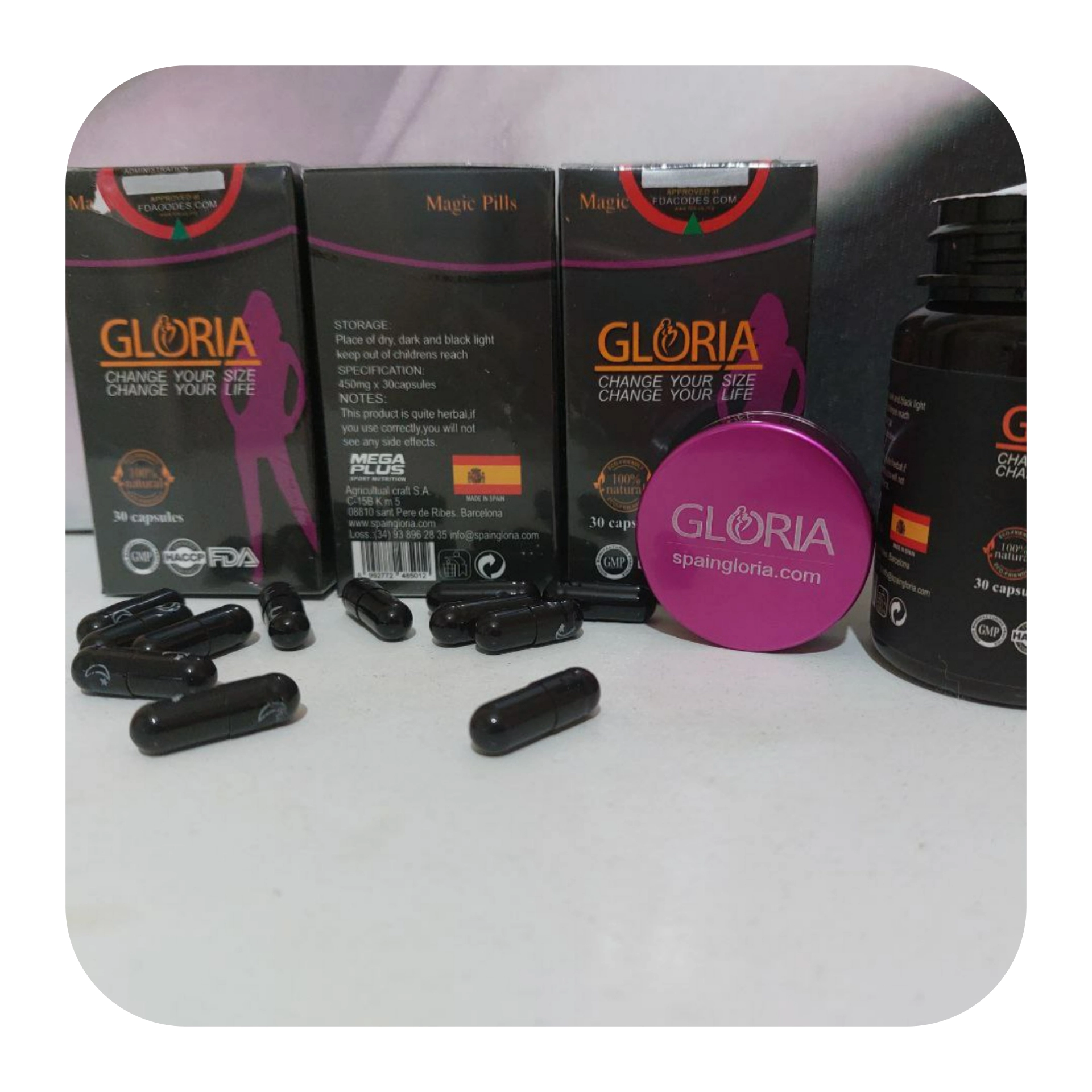 قرص لاغری (geloria) اورجینال ۳۰عددی درب بنفش
